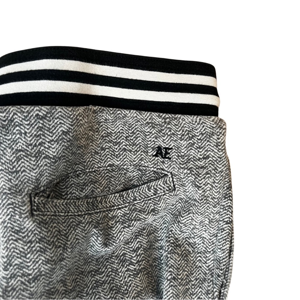 American Eagle Outfitters Gray Joggers with Striped Cuffs - Picture 5 of 9
